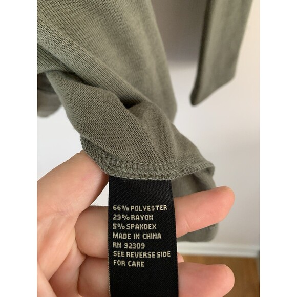 NWT DG2 by Diane Gilman Cinched Waist Olive Green Turtleneck Sweater- Size XS - Picture 7 of 8